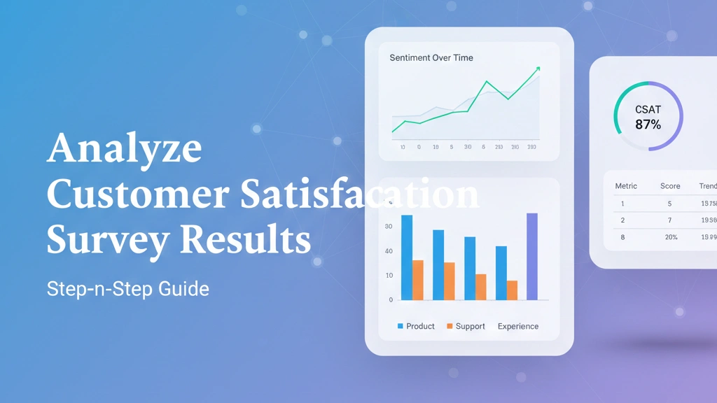 Analyzing customer satisfaction survey results dashboard with charts and metrics