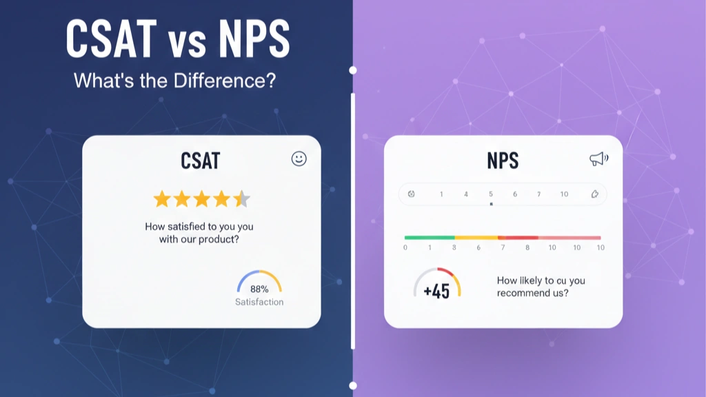 CSAT vs NPS comparison chart showing differences in customer satisfaction metrics